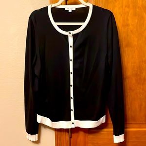 Color block Black and white Cardigan